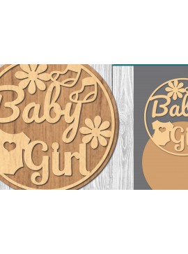 Σετ των 2 Intra απο ξύλο plywood 3mm-4mm πάχος Σήμα κοπής με λέιζερ κοριτσάκι 1 Δίασταση 15x15 cm INTRAFABR-106685743