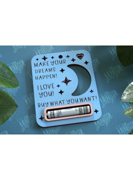 Σετ των 2 Intra απο ξύλο plywood 3mm-4mm πάχος Μωρό κορίτσι Χρηματική Κάρτα | Ευχετήρια κάρτα|CNC Δίασταση 10x20 cm INTRAFABR-97158392