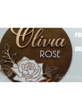 Σετ των 2 Intra απο ξύλο plywood 3mm-4mm πάχος Σημάδι νηπιαγωγείου κοριτσιών Δίασταση 30x30 cm INTRAFABR-38756516