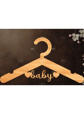 Σετ των 2 Intra απο ξύλο plywood 3mm-4mm πάχος Baby Hanger κοπής με λέιζερ Δίασταση 15x15 cm INTRAFABR-118336441