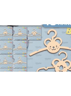 Σετ των 2 Intra απο ξύλο plywood 3mm-4mm πάχος Βρεφικές κρεμάστρες κομμένες με λέιζερ Δίασταση 30x20 cm INTRAFABR-99144938