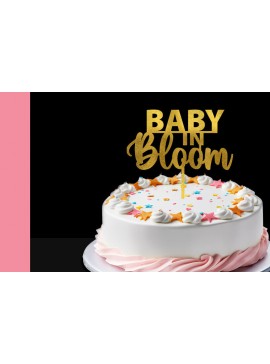 Σετ των 2 Intra απο ξύλο plywood 3mm-4mm πάχος κοπής Baby in Bloom Cake Topper Δίασταση 30x20 cm INTRAFABR-101635372