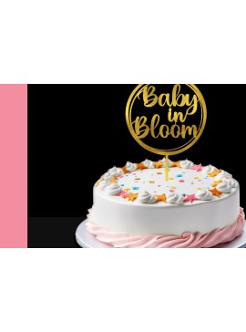Intra απο ξύλο plywood 3mm-4mm πάχος κοπής Baby in Bloom Cake Topper Δίασταση 30x20 cm INTRAFABR-101630089