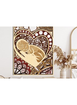 Intra απο ξύλο plywood 3mm-4mm πάχος Πρότυπο κοπής με λέιζερ BABY, με στρώσεις Δίασταση 40x40 cm INTRAFABR-29287645