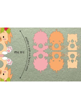 Σετ των 3 Intra απο ξύλο plywood 3mm-4mm πάχος Baby Lion | ChristmasCandy Holder Δίασταση 8x8 cm INTRAFABR-106986897