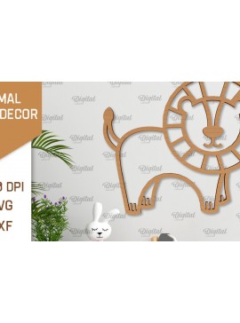 Σετ των 2 Intra απο ξύλο plywood 3mm-4mm πάχος Διακόσμηση τοίχου Baby Lion Δίασταση 30x20 cm INTRAFABR-102463592