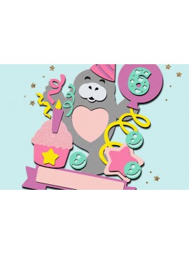 Σετ των 2 Intra απο ξύλο plywood 3mm-4mm πάχος Baby Manatee Cake Topper 3D Δίασταση 15x15 cm INTRAFABR-107907352