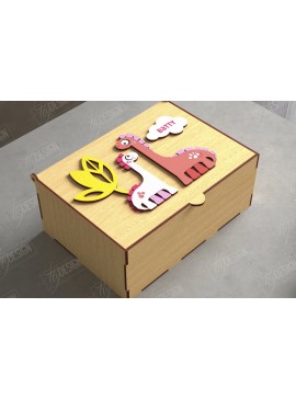 Σετ των 3 Intra απο ξύλο plywood 3mm-4mm πάχος Baby Memory Box | Προσωποποιημένο κουτί | CNC Δίασταση 10x10 cm INTRAFABR-111357237
