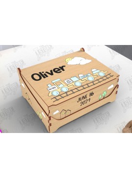 Σετ των 3 Intra απο ξύλο plywood 3mm-4mm πάχος Baby Memory Box | Προσωποποιημένο κουτί | CNC Δίασταση 10x10 cm INTRAFABR-113933891