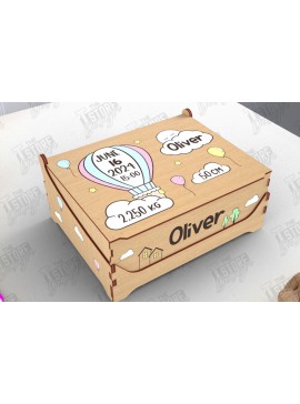 Σετ των 3 Intra απο ξύλο plywood 3mm-4mm πάχος Baby Memory Box | Προσωποποιημένο κουτί | CNC Δίασταση 10x10 cm INTRAFABR-113933937