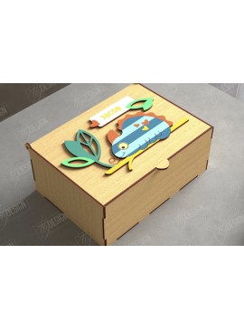 Σετ των 3 Intra απο ξύλο plywood 3mm-4mm πάχος Baby Memory Box | Προσωποποιημένο κουτί | CNC Δίασταση 10x10 cm INTRAFABR-111357205