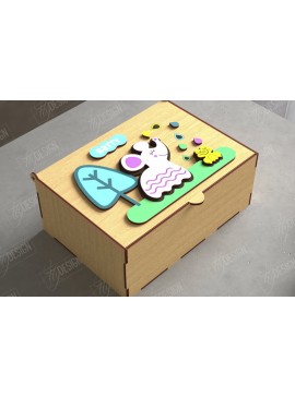 Σετ των 3 Intra απο ξύλο plywood 3mm-4mm πάχος Baby Memory Box | Προσωποποιημένο κουτί | CNC Δίασταση 10x10 cm INTRAFABR-111357217