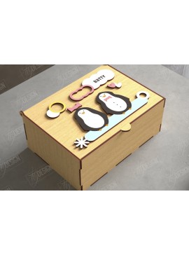 Σετ των 3 Intra απο ξύλο plywood 3mm-4mm πάχος Baby Memory Box | Προσωποποιημένο κουτί | CNC Δίασταση 10x10 cm INTRAFABR-111357230