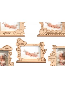 Intra απο ξύλο plywood 3mm-4mm πάχος κορνίζας για μωρό με μνήμη Δίασταση 20x30 cm INTRAFABR-116770802