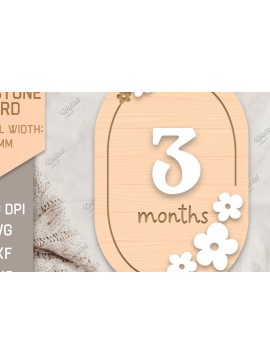 Σετ των 2 Intra απο ξύλο plywood 3mm-4mm πάχος Baby Milestone Card Cut . 3 μηνών Δίασταση 30x20 cm INTRAFABR-85218275