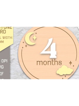 Intra απο ξύλο plywood 3mm-4mm πάχος Baby Milestone Card Cut . 4 μηνών Δίασταση 30x20 cm INTRAFABR-85225413