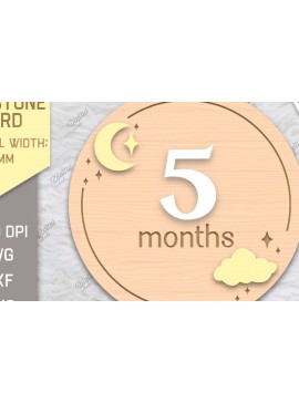 Intra απο ξύλο plywood 3mm-4mm πάχος Baby Milestone Card Cut . 5 μηνών Δίασταση 30x20 cm INTRAFABR-85225487