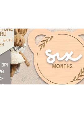 Intra απο ξύλο plywood 3mm-4mm πάχος Baby Milestone Card Cut . 6 μηνών Δίασταση 30x20 cm INTRAFABR-85224021