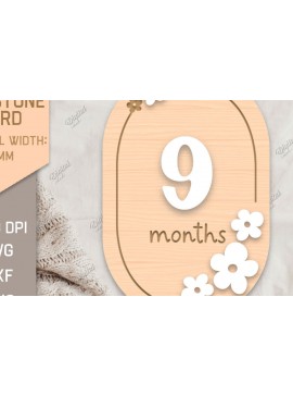 Intra απο ξύλο plywood 3mm-4mm πάχος Baby Milestone Card Cut . 9 μηνών Δίασταση 30x20 cm INTRAFABR-85218644