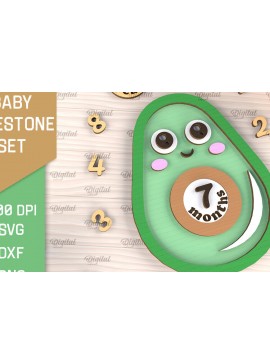 Intra απο ξύλο plywood 3mm-4mm πάχος Baby Milestone Card Design Cut  Δίασταση 30x20 cm INTRAFABR-102961755