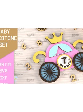 Intra απο ξύλο plywood 3mm-4mm πάχος Baby Milestone Card Design Cut  Δίασταση 30x20 cm INTRAFABR-102961573