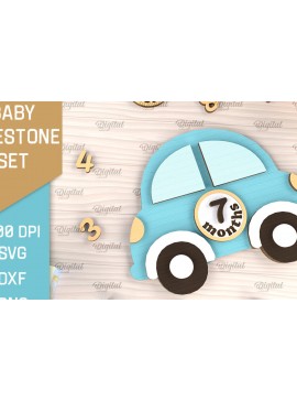 Intra απο ξύλο plywood 3mm-4mm πάχος Baby Milestone Card Design Cut  Δίασταση 30x20 cm INTRAFABR-102961478