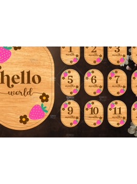 Intra απο ξύλο plywood 3mm-4mm πάχος Baby Milestone Discs | Δίασταση 30x20 cm INTRAFABR-118829093