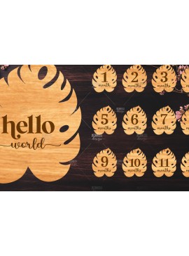 Σετ των 2 Intra απο ξύλο plywood 3mm-4mm πάχος Baby Milestone Discs | Δίασταση 30x20 cm INTRAFABR-118829133