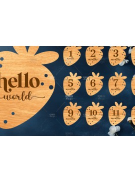 Intra απο ξύλο plywood 3mm-4mm πάχος Baby Milestone Discs | Δίασταση 30x20 cm INTRAFABR-118829201