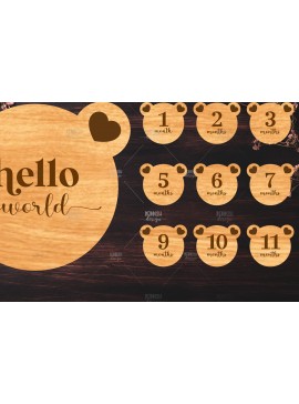 Intra απο ξύλο plywood 3mm-4mm πάχος Baby Milestone Discs | Δίασταση 30x20 cm INTRAFABR-118828023