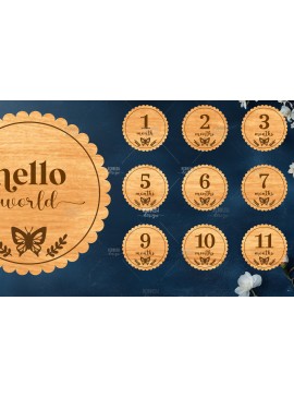 Intra απο ξύλο plywood 3mm-4mm πάχος Baby Milestone Discs | Δίασταση 30x20 cm INTRAFABR-118828058