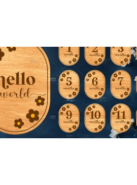 Intra απο ξύλο plywood 3mm-4mm πάχος Baby Milestone Discs | Δίασταση 30x20 cm INTRAFABR-118829001