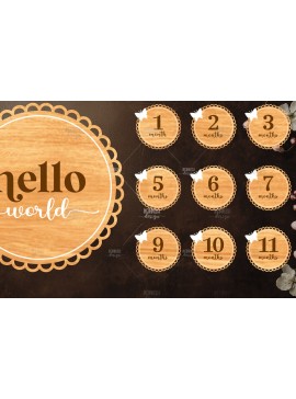 Intra απο ξύλο plywood 3mm-4mm πάχος Baby Milestone Discs | Δίασταση 30x20 cm INTRAFABR-118829035