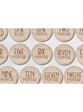 Σετ των 2 Intra απο ξύλο plywood 3mm-4mm πάχος Baby Milestone Disks Δίασταση 30x20 cm INTRAFABR-30034692