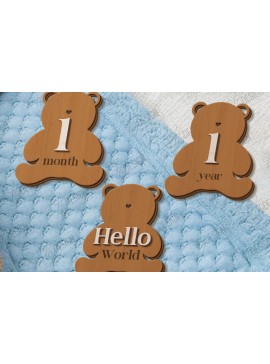 Σετ των 2 Intra απο ξύλο plywood 3mm-4mm πάχος Baby Milestone | Baby Photo Prop Δίασταση 15x15 cm INTRAFABR-123843638