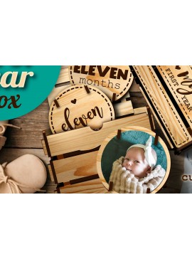 Intra απο ξύλο plywood 3mm-4mm πάχος Baby Milestones και Box First Year Δίασταση 30x20 cm INTRAFABR-70971499