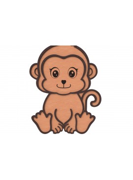 Σετ των 2 Intra απο ξύλο plywood 3mm-4mm πάχος Baby Monkey Cut  Δίασταση 30x20 cm INTRAFABR-116648344