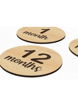 Σετ των 2 Intra απο ξύλο plywood 3mm-4mm πάχος Baby Monthly Milestone Card Δίασταση 30x20 cm INTRAFABR-117233713