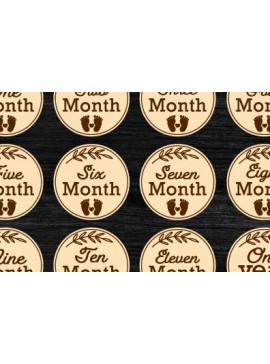 Σετ των 2 Intra απο ξύλο plywood 3mm-4mm πάχος Baby Monthly Milestone Cards Cut  Δίασταση 30x20 cm INTRAFABR-78662197