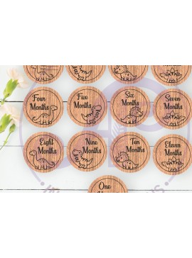 Intra απο ξύλο plywood 3mm-4mm πάχος Baby Monthly Milestone Discs Δεινόσαυροι Δίασταση 30x20 cm INTRAFABR-112832694