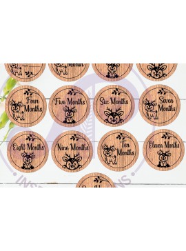 Intra απο ξύλο plywood 3mm-4mm πάχος Baby Monthly Milestone Discs Deer Δίασταση 30x20 cm INTRAFABR-116045954