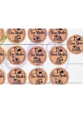 Intra απο ξύλο plywood 3mm-4mm πάχος Baby Monthly Milestone Discs Digger Δίασταση 30x20 cm INTRAFABR-116238812