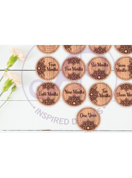 Intra απο ξύλο plywood 3mm-4mm πάχος Baby Monthly Milestone Discs Mandala Δίασταση 30x30 cm INTRAFABR-123795178