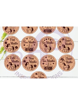 Intra απο ξύλο plywood 3mm-4mm πάχος Baby Monthly Milestone Discs Unicorn Δίασταση 30x20 cm INTRAFABR-119749131