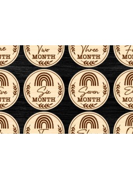 Σετ των 2 Intra απο ξύλο plywood 3mm-4mm πάχος Baby Monthly Milestone Δίασταση 15x15 cm INTRAFABR-91187250