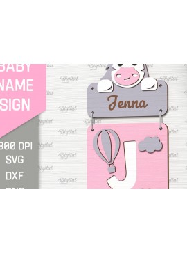 Σετ των 2 Intra απο ξύλο plywood 3mm-4mm πάχος Πινακίδα ονόματος μωρού . Γράμμα J Δίασταση 30x20 cm INTRAFABR-90963692