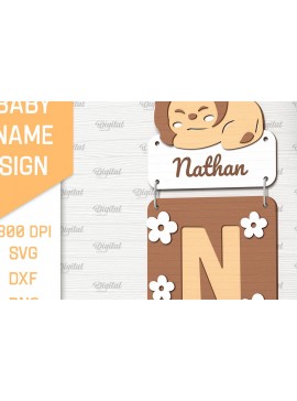 Σετ των 2 Intra απο ξύλο plywood 3mm-4mm πάχος Πινακίδα ονόματος μωρού . Επιστολή Ν Δίασταση 30x20 cm INTRAFABR-90966911