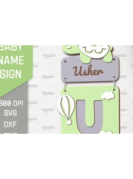 Intra απο ξύλο plywood 3mm-4mm πάχος Πινακίδα ονόματος μωρού . Γράμμα U Δίασταση 30x20 cm INTRAFABR-90968322