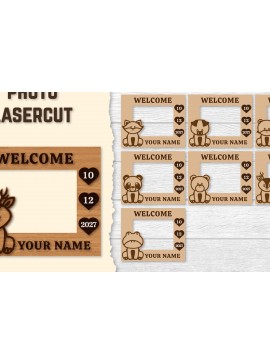 Intra απο ξύλο plywood 3mm-4mm πάχος Κορνίζα για μωρό νεογέννητο  Δίασταση 20x30 cm INTRAFABR-123766329