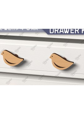 Σετ των 2 Intra απο ξύλο plywood 3mm-4mm πάχος Πόμολα συρταριών παιδικού σταθμού. Bird Δίασταση 30x20 cm INTRAFABR-86302404